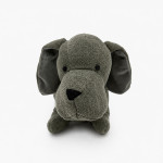 DOOR STOPPER FURRY DOG GREY