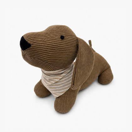 DOOR STOPPER VELOUR DOG BEIGE