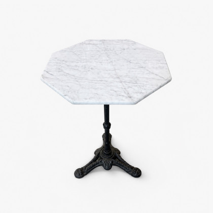 TABLE BISTROT OCTOGONAL MARBRE WHITE