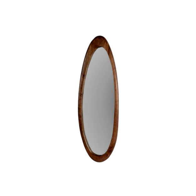MIROIR BOIS GALET OVAL WALNUT GM